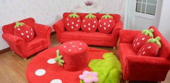Conjunto de Sofás para Niños Sueño de Fresa - Cuatro Colores