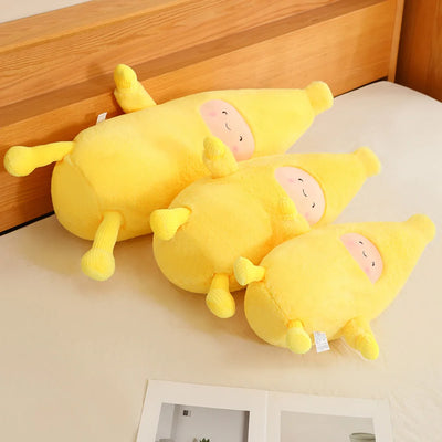 Kawaii Banana Man Plushie with Arms & Legs, 16" | 42 cm