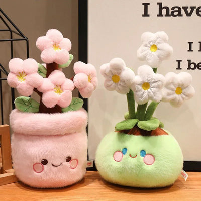 Cherry Blossom Potted Plush | Kawaii Stuffed Sakura Flower Decor