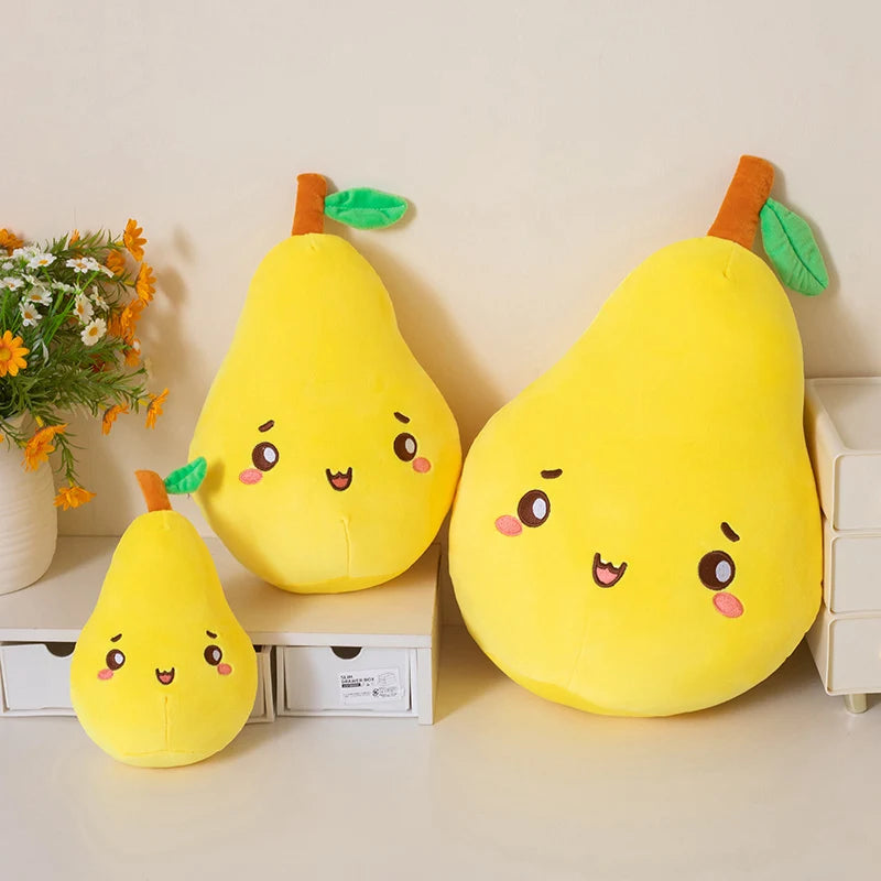 Kawaii Pear Plush Toy - Soft Stuffed Fruit Doll, 10-18" | 25-45 cm