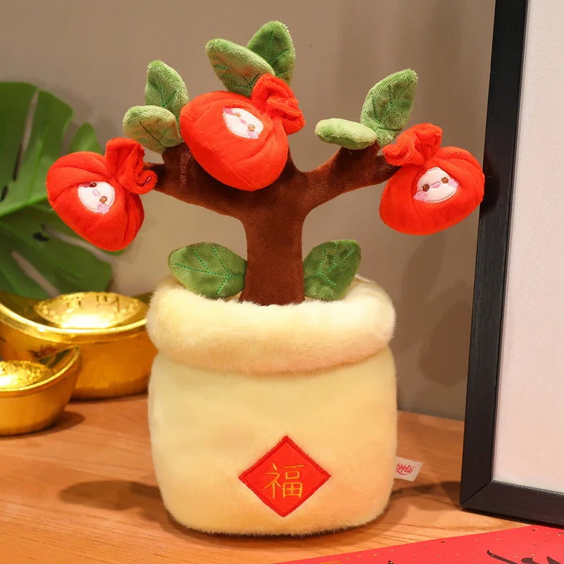Plush Lucky Flower Potted Plant, 12" | 30 cm