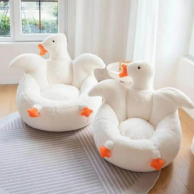 Large White Goose Plushie Chair, 26-33" | 65-85 cm