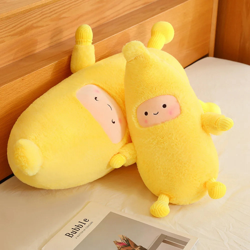 Kawaii Banana Man Plushie with Arms & Legs, 16" | 42 cm