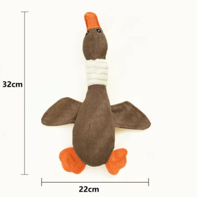 Juguete de masticar para perros de peluche en forma de ganso, cuatro colores, 12" | 30 centímetros