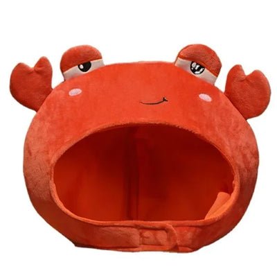 Crab Plush Headgear Hat | Novelty Stuffed Costume Cap