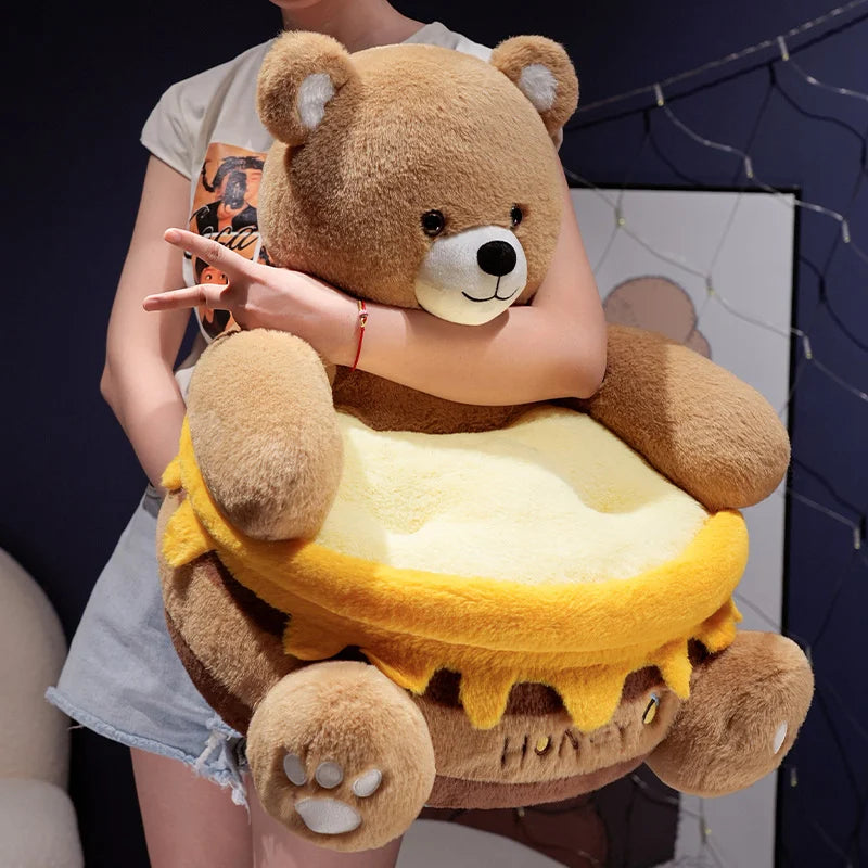 Fauteuil en peluche Honeypot Bear – Siège confortable et adorable pour les enfants !