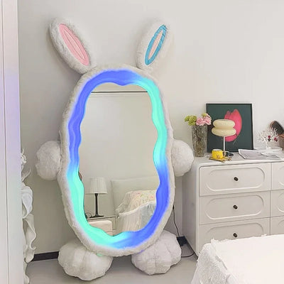 Plush Rabbit Body Mirror with LED Lights | 39" x 75" (100 x 190 cm)