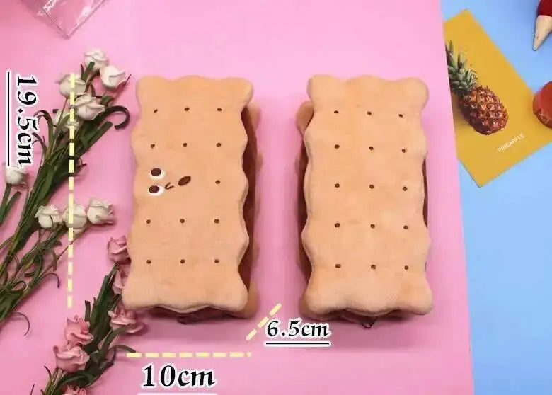 Plush Cookie Large-Capacity Pencil Bag, 7" | 19 cm