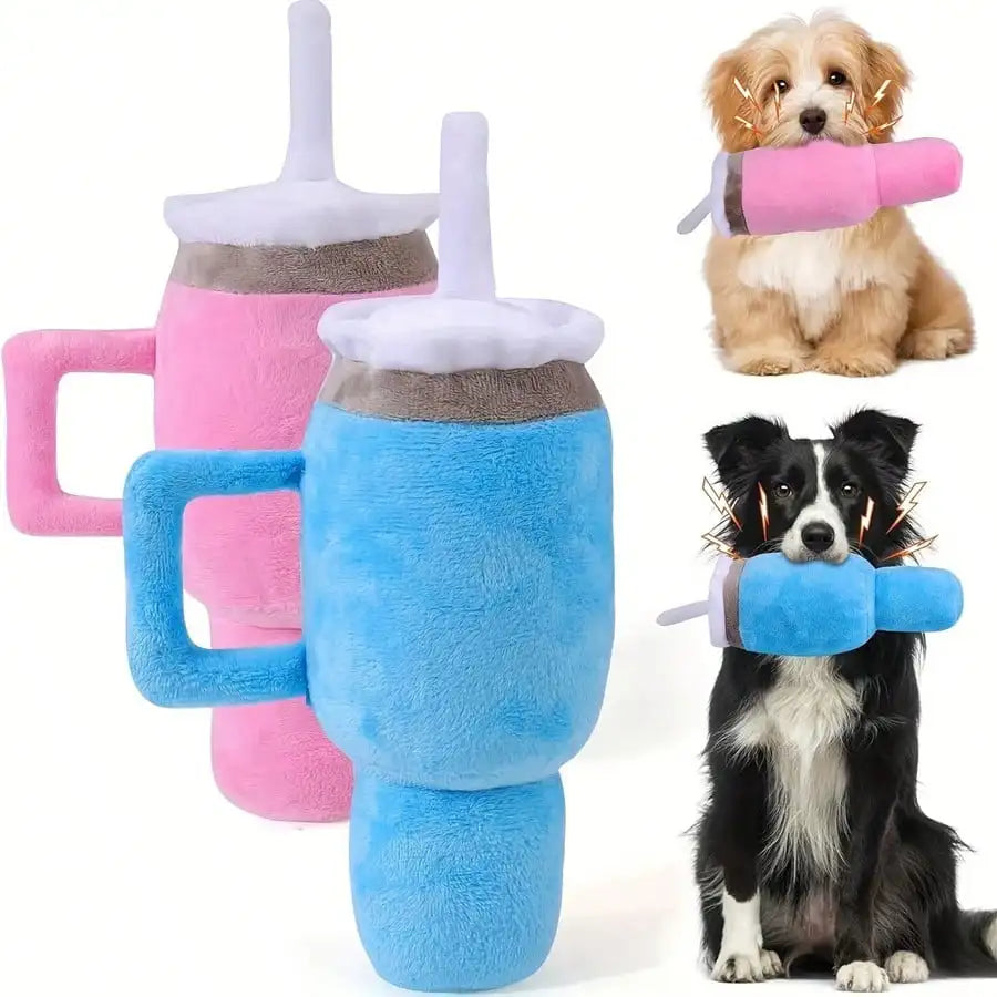 Wasserflasche Quietsch-Plüschspielzeug für Hunde – Zwei Farben - 11" | 27 cm