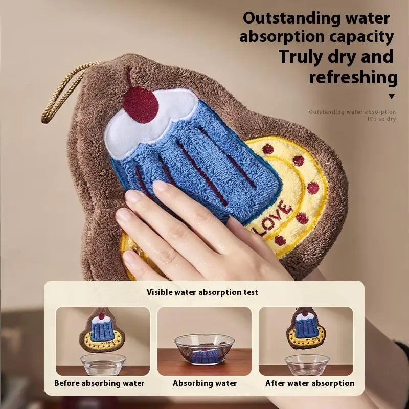 Thickened Kitchen Hand Towel – Absorbent Hanging Cloth