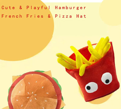 Fast Food Novelty Hat Set | Hamburger, Fries & Pizza Costume Caps