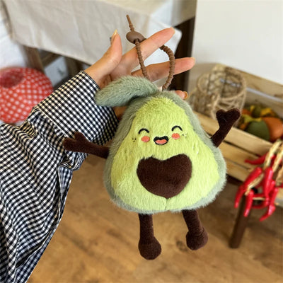 Fruit Plush Keychains | Watermelon, Avocado & Apple Charms, 5" | 13 cm