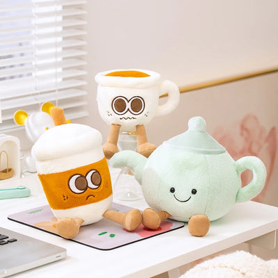 Ensemble de thé de l'après-midi en peluche ☕️ – Théière, tasse à thé et tasse à café