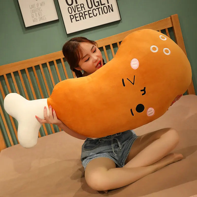 Giant Chicken Leg Drumstick Plush Pillow, 20-39" | 50-100 cm