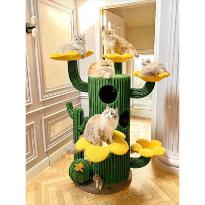 Árbol para gatos de lujo en forma de cactus - Apto para múltiples gatos