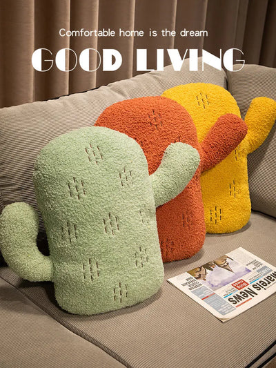 Cojín decorativo de cactus de peluche, tres colores, 12-16" | 30-40 centímetros