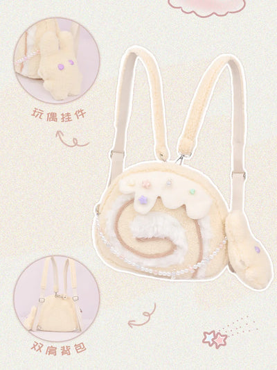 Cake Roll Plushie Shoulder Bag, 11"x9" | 28x23 cm