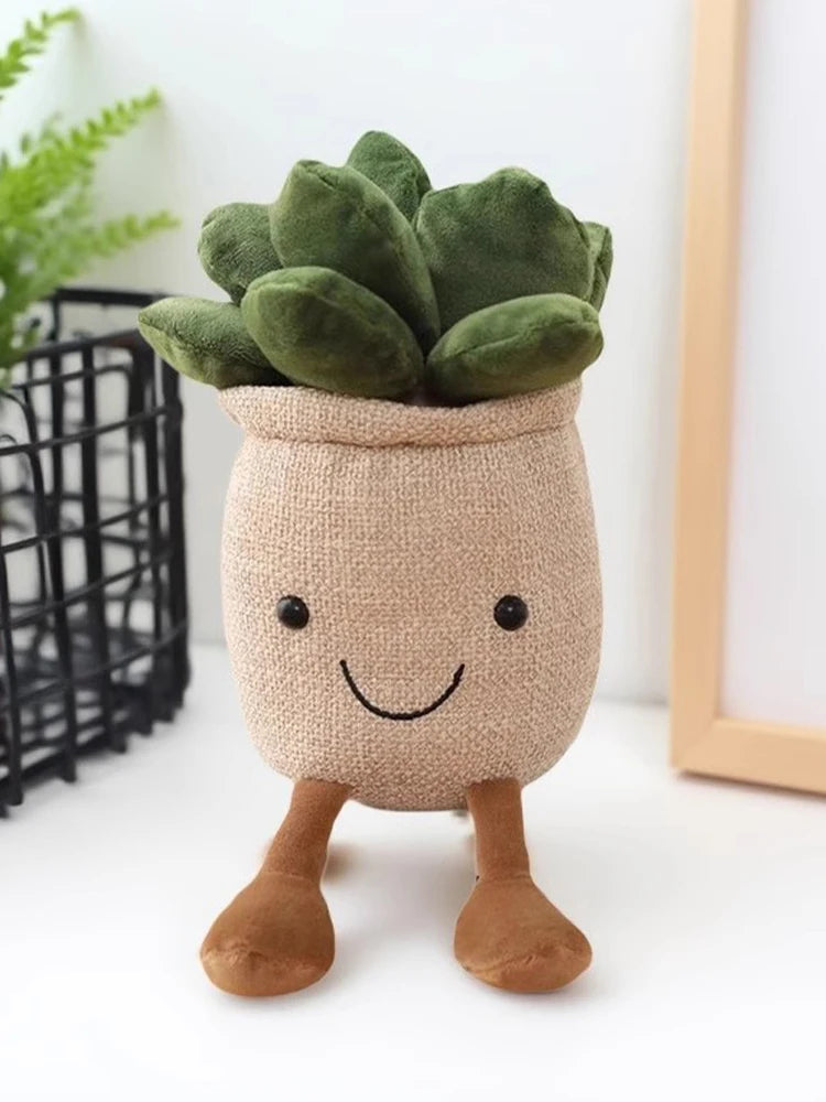 Plantas suculentas de peluche en maceta, 3 colores, 10" | 25 centímetros
