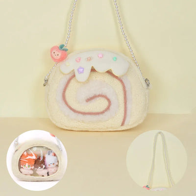 Cake Roll Plushie Shoulder Bag, 11"x9" | 28x23 cm