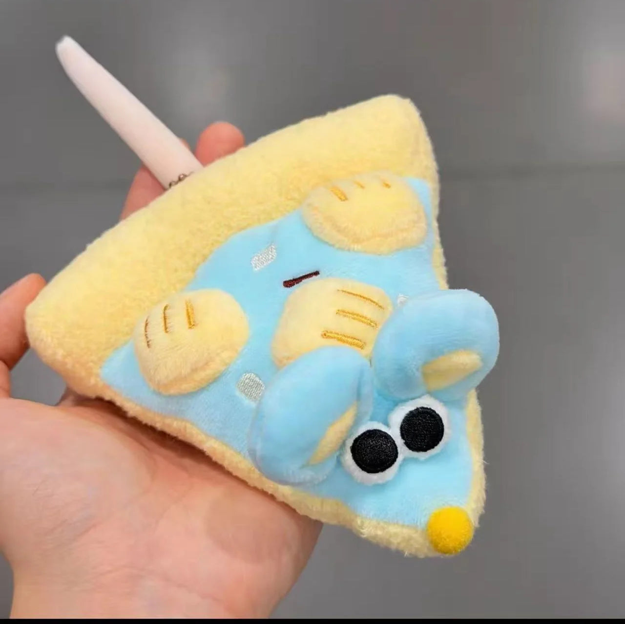 Pizza Mouse Stuffed Plush Toy | Kawaii Mouse & Pizza Slice Set, 6\" | 15 cm