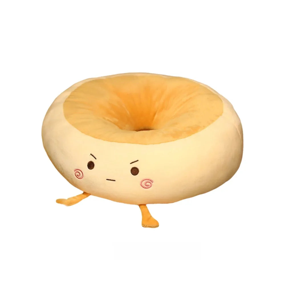 Cojín de Bagel Kawaii, 15" | 38 centímetros