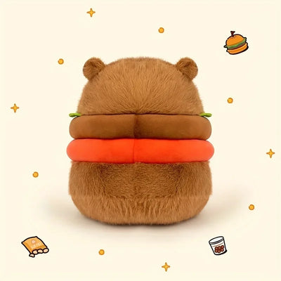 Capybara Hamburger Plushie – Stuffed Animal Toy - 20 cm / 8"