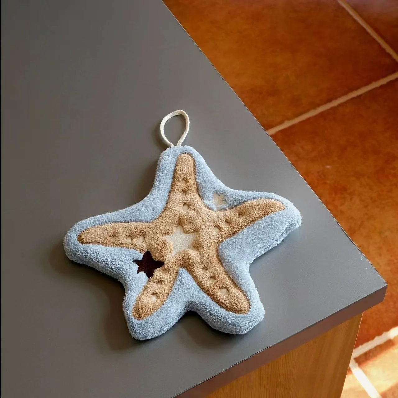 Ocean Theme Hand Towels – Shell & Starfish Plush Design