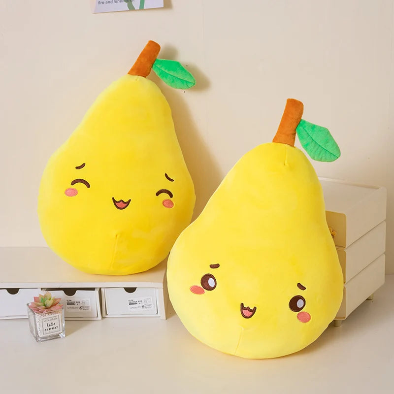 Kawaii Pear Plush Toy - Soft Stuffed Fruit Doll, 10-18" | 25-45 cm