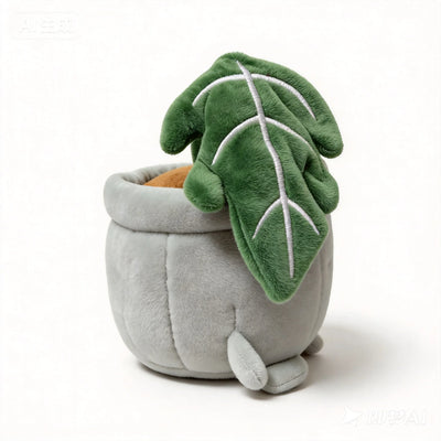 Monstera Leaf Potted Plush | Kawaii Swiss Cheese Plant Desk Toy