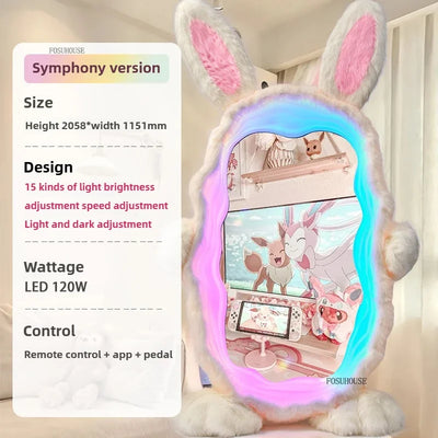 Giant LED Bunny Mirror | 93" x 53" (237 x 134 cm) | Ultra-HD Glass 🐰✨