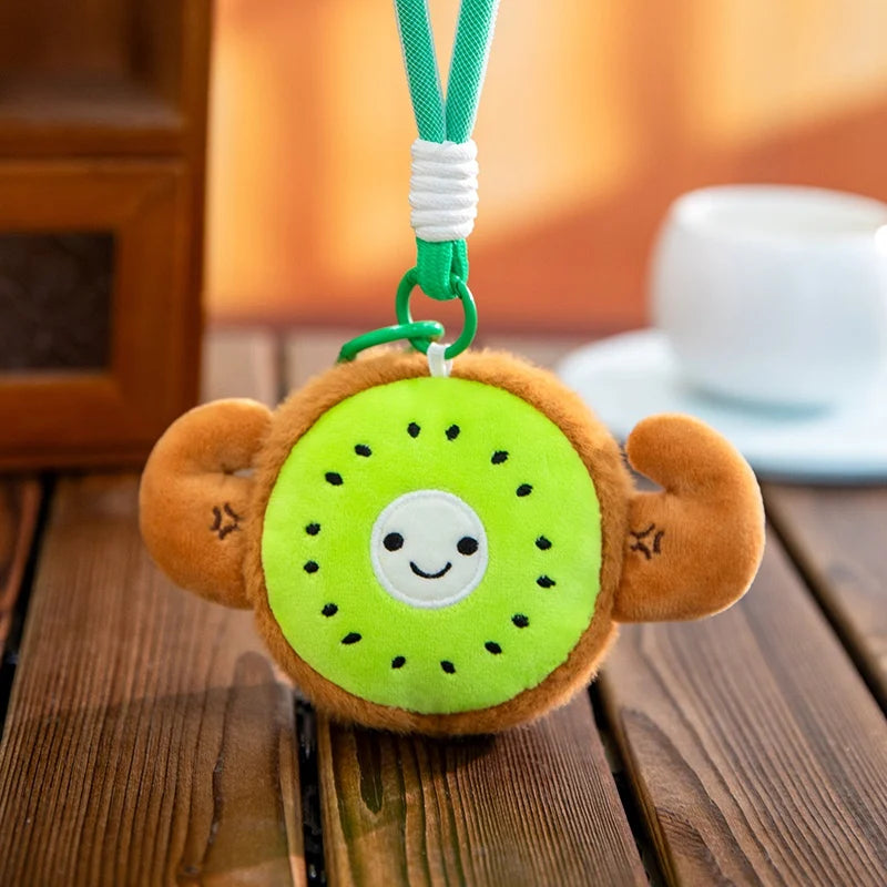 Mini Fruit Plush Keychain Set | Pear, Avocado, Pineapple, Lemon & Banana Pendants, 5\" | 12 cm