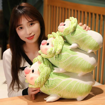 Kawaii Cabbage Pig Plush Pillow – Creative Cartoon Stuffed Cushion