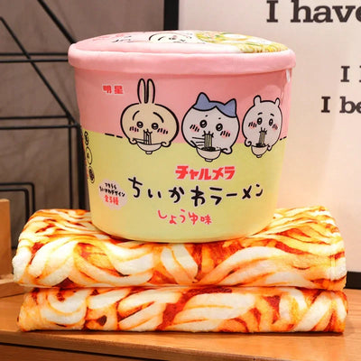 Plushie Instant Noodle Cup with Blanket – Ramen Bowl Pillow Gift