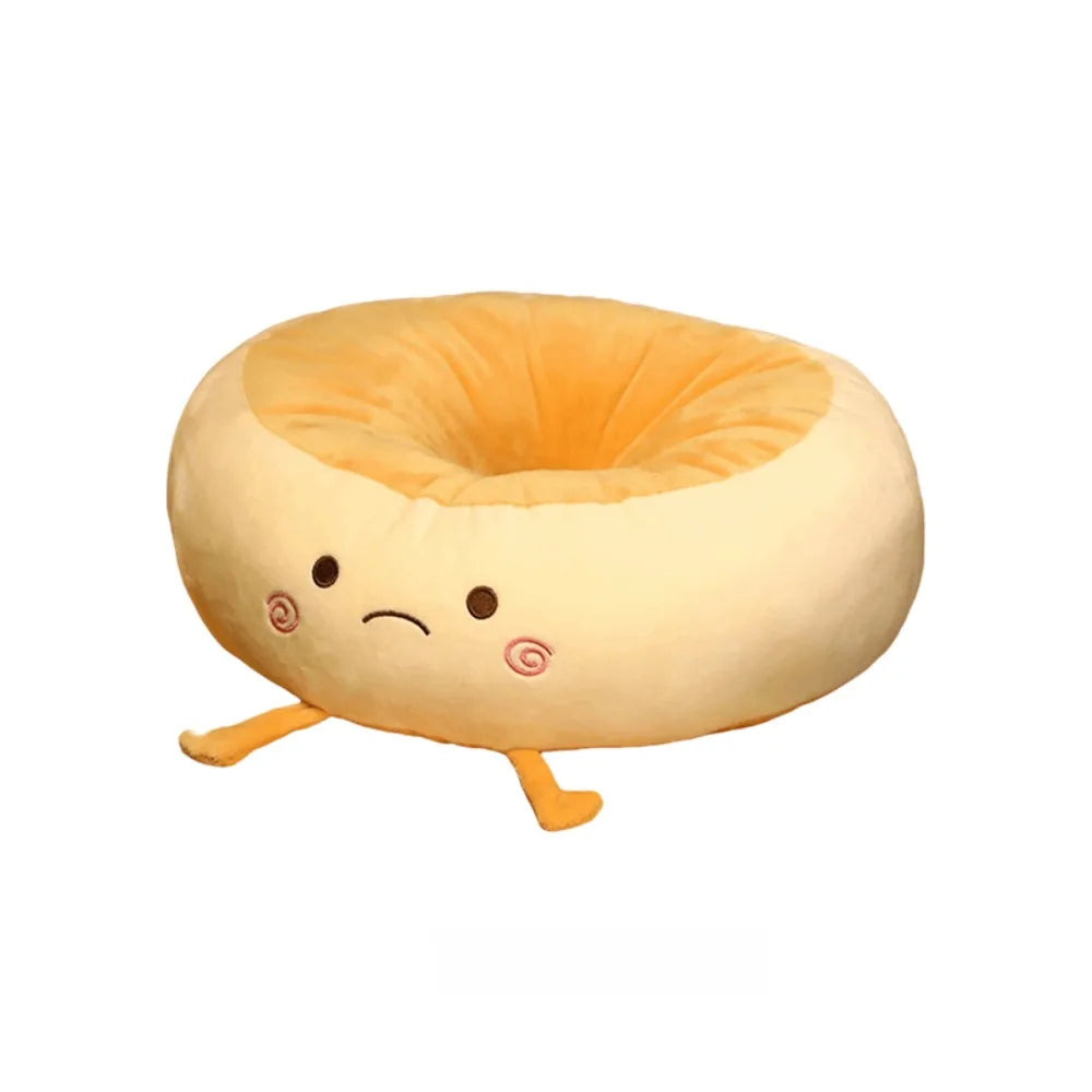 Cojín de Bagel Kawaii, 15" | 38 centímetros