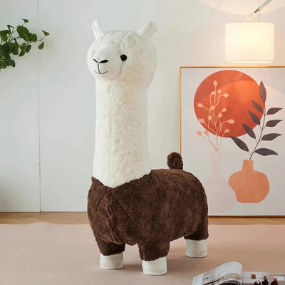 Pouf en peluche d'alpaga confortable, huit couleurs