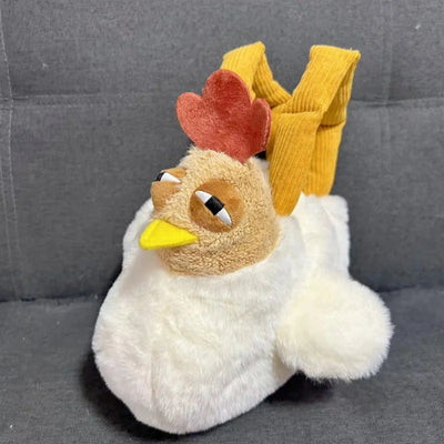 Chicken-Shaped Plush Crossbody Bag – Cute Cartoon Shoulder Bag