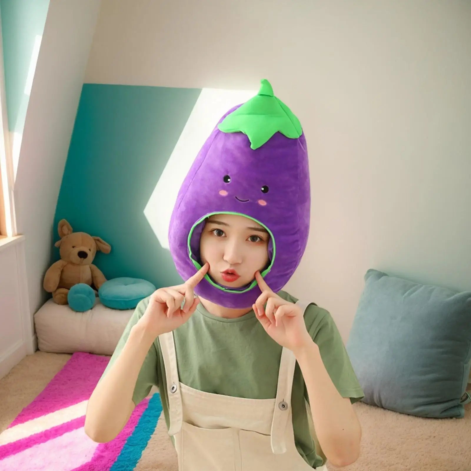 Plüsch-Eggplant-Hut, 18" | 46 cm