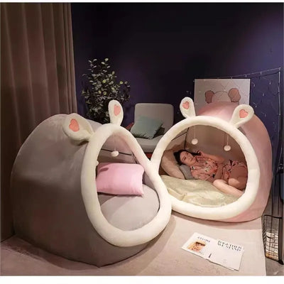 Giant Rabbit/Cat Plushie Tent Bed for Two People