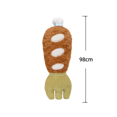 Simulation Cartoon Fork Plush Toys Creative Stuffed Soft Fried Shrimp Pillow Children Comfort Doll Home Decor for Kids Gifts