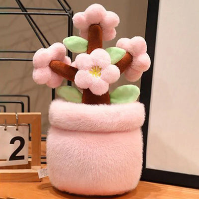Cherry Blossom Potted Plush | Kawaii Stuffed Sakura Flower Decor