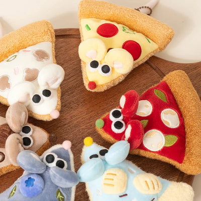 Pizza Mouse Stuffed Plush Toy | Kawaii Mouse & Pizza Slice Set, 6\" | 15 cm