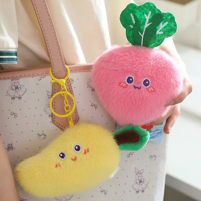 Simulation Fruits & Vegetables Plush Pendant Set | 18 Styles, 9 cm Each