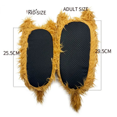 Fluffy Highland Cow Plush Slippers | Warm Indoor Animal Slides for Women & Men