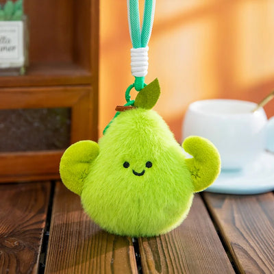 Mini Fruit Plush Keychain Set | Pear, Avocado, Pineapple, Lemon & Banana Pendants, 5\" | 12 cm