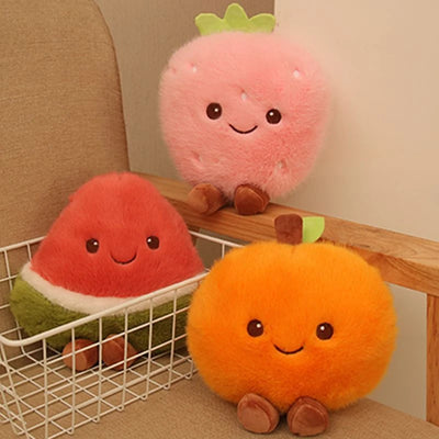 Soft Fruit Plush Toy Set | Pineapple, Strawberry & Watermelon, 22 cm