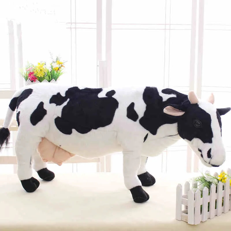 Plushie Jumbo Lifelike Dairy Cow | realistic stuffed animal | packaging view