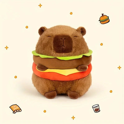 Capybara Hamburger Plushie – Stuffed Animal Toy - 20 cm / 8"