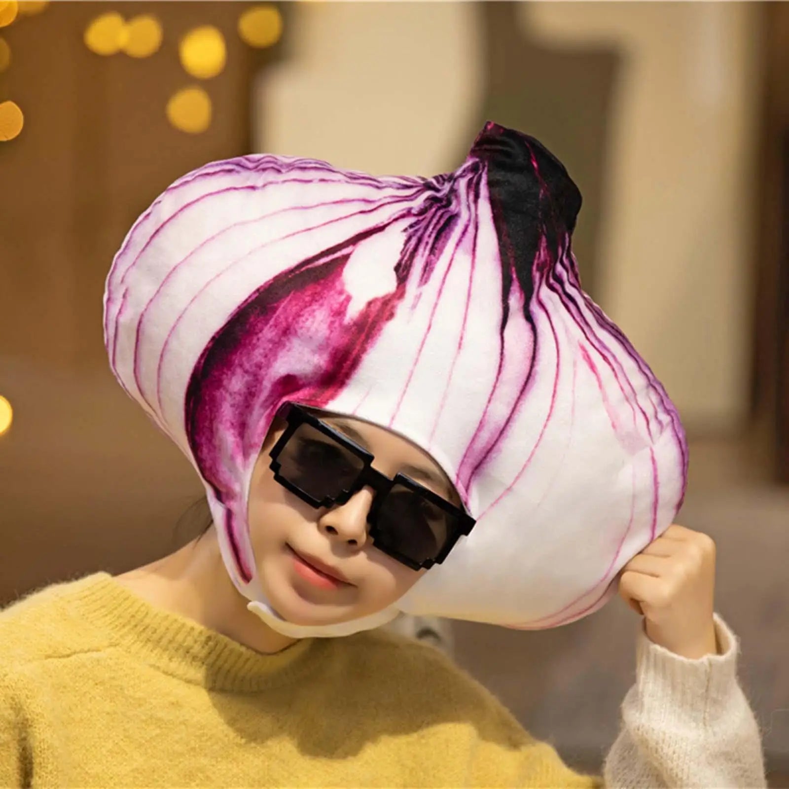 Plush Onion Hat | Kawaii Vegetable Costume Headwear
