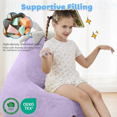 Veggie Bean Bag Chair | Kids' Plush Stuffed Sofa Seat, 31-inch