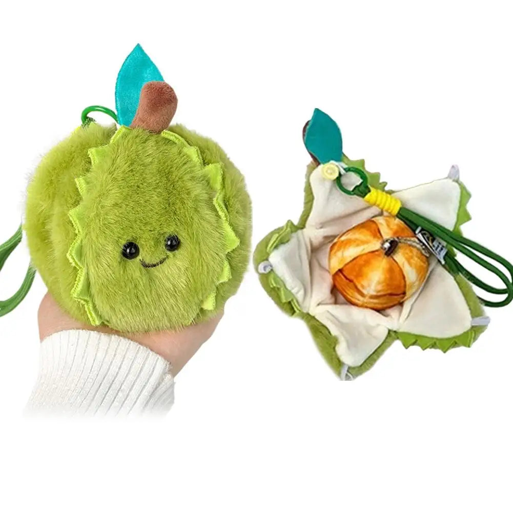 Kawaii Peelable Orange & Citrus Plush Keychain | Cute Simulation Fruit Pendant